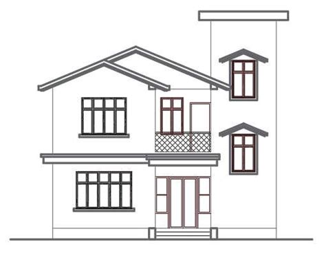 2d cad home elevation design given in this autocad file. Download free ...