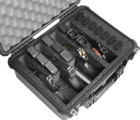 Case Club Waterproof 4 Pistol Case with Silica Gel & Heavy-Duty Foam