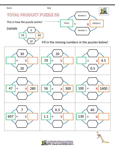 Printable Math Puzzles 5th Grade