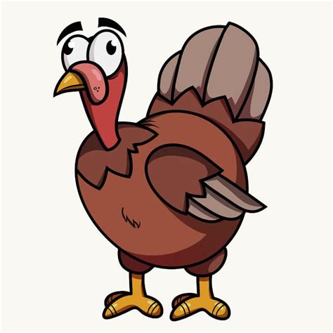 How to Draw a Cartoon Turkey in a Few Easy Steps | Easy Drawing Guides