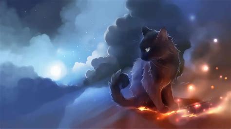 Fantasy Cat Stars Live Wallpaper - WallpaperWaifu