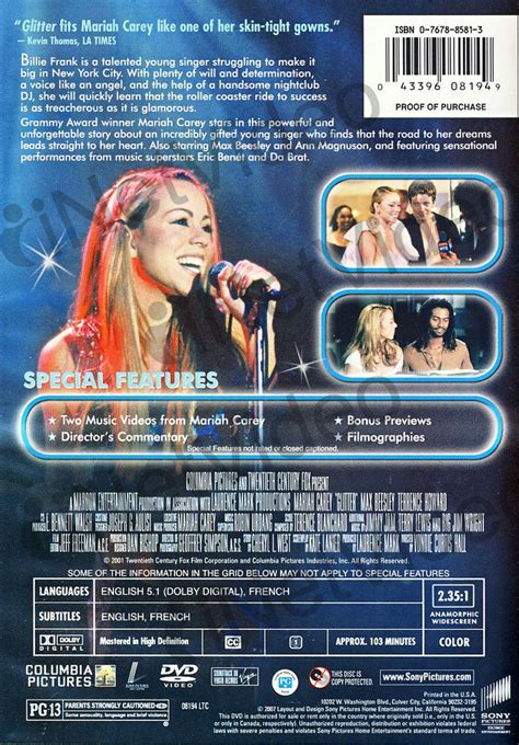 Glitter on DVD Movie