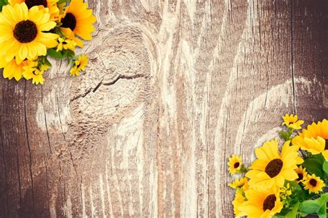 Rustic Wood Backgrounds Sunflower Floral Graphic by Helene's store · Creative Fabrica