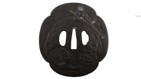 Iron mokkogata tsuba - Elephant and mahout - Art from China and Japan - Espace 4