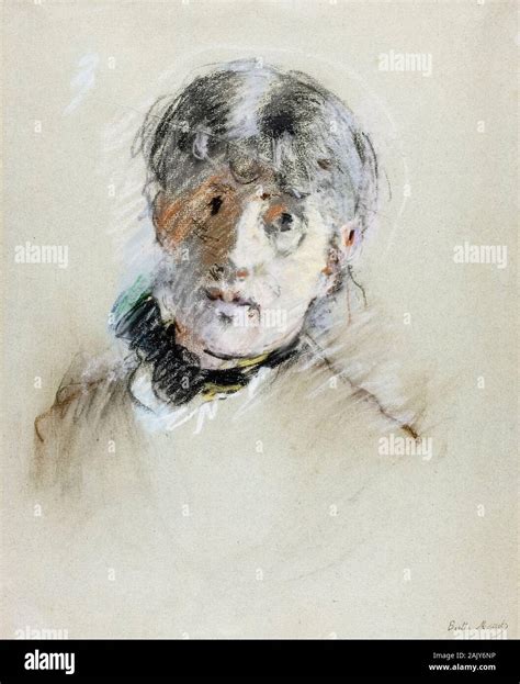 Berthe Morisot, Self portrait, pastel drawing, circa 1885 Stock Photo - Alamy