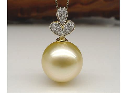 Selina South Sea Pearl and Diamond Pendant | South Sea Pearl Pendants | Golden South Sea Pearl ...