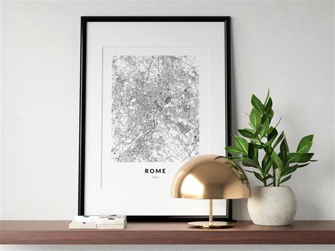 Rome Map Print Rome Italy Rome Poster Rome Print Rome Art - Etsy