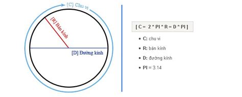 Công thức và cách tính diện tích, chu vi đường tròn lớp 9 hình tròn ...