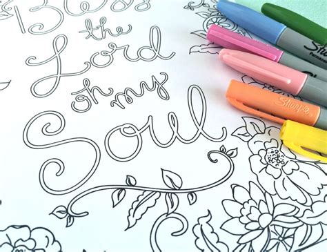 Printable BLESS THE LORD Coloring Page Digital File Instant - Etsy