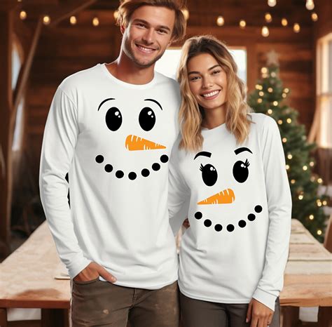 Snowman Shirt, Christmas Shirt, Matching Shirts, Snowman Face Shirt, Couple Christmas Shirts ...