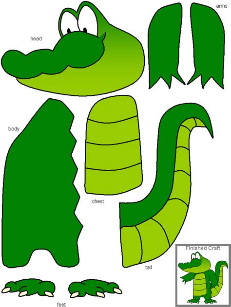 alligator.gif 718 × 957 pixels | Alligator crafts, Animal crafts for ...