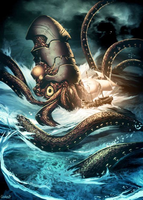 Kraken by GENZOMAN.deviantart.com #squid #cephalopod #kraken | Paintings I want in 2019 | Kraken ...