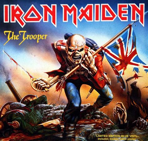 IRON MAIDEN The Trooper / Another Life Blue Vinyl + Poster 7" Single Vinyl Album Cover Gallery ...