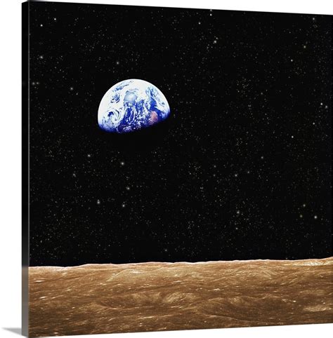 View Of Earth From The Moon's Surface Wall Art, Canvas Prints, Framed Prints, Wall Peels | Great ...