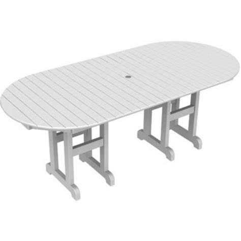 Recycled Plastic Oval Outdoor Dining Table 78 inch PW-RT3678 | ResinFurnitureStore.com