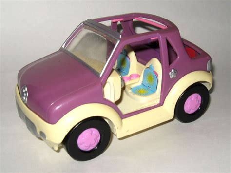 POLLY POCKET Beach Buggy Jeep PURPLE PLASTIC CAR..Fold Down Seats ...