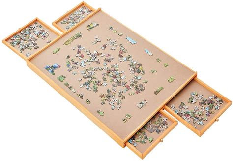 1500 Pieces Jigsaw Puzzles Jumbl Puzzle Board Wooden Table Tray Game 34 ...