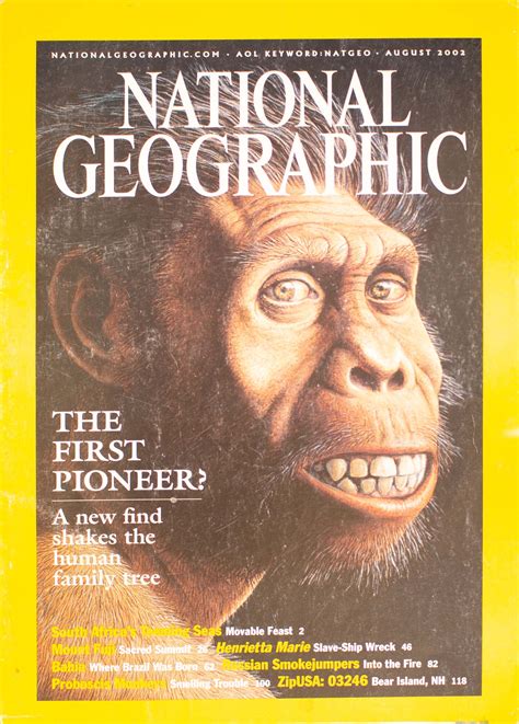 National Geographic, August 2002, “THE FIRST PIONEER? A new find shakes ...