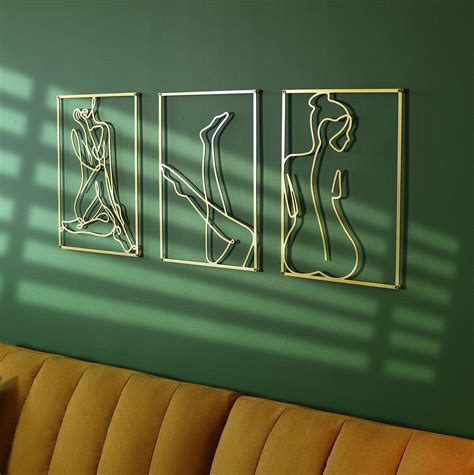 Buy Gold modern wall décor for bedroom minimalist wall art gold home ...