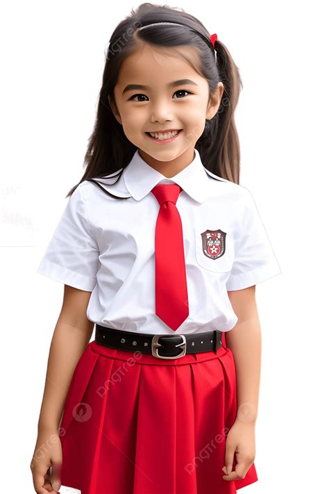 A Girl Wearing A Primary School Uniform Is Smiling, Girls Wear School ...