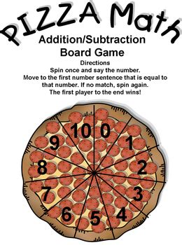 Pizza Math Addition/Subtraction, Multiplication/Division Board Game Sampler