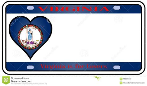 Virginia License Plate stock vector. Illustration of license - 112696630