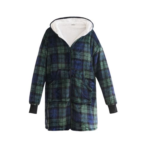 Sherpy Zip-Up Hoodie, Sterling Plaid - RK-SHERPY-BLU | Rural King