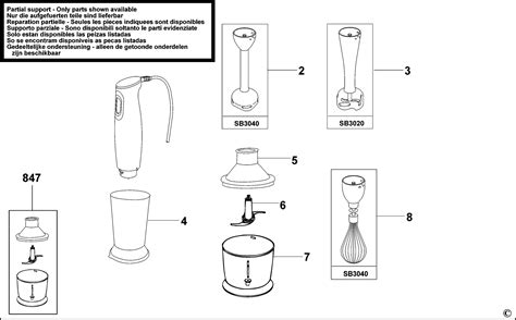Black & Decker Sb3020 Blender (type 1) Spare Parts spare_sb3020/type_1 from Spare Parts World