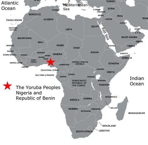 Yoruba Map Africa – Topographic Map of Usa with States