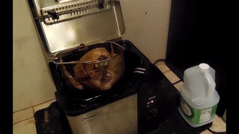 Frying a small Turkey indoors - YouTube