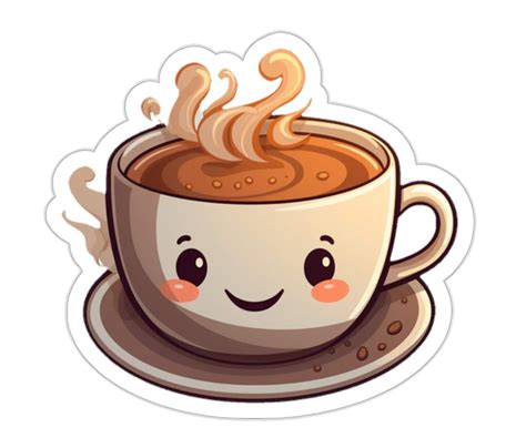 Cute Coffee Cup Sticker Variety of Sizes - Etsy