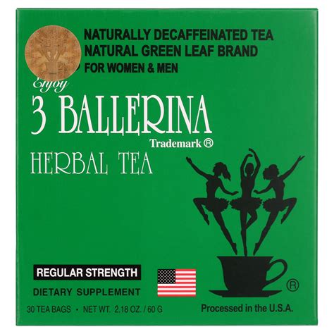 3 Ballerina Herbal Tea Men And Women Dieters' Drink Regular Strength 30 Tea Bags - Walmart.com