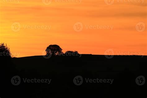 sunset landscape with tree silhouette 18844657 Stock Photo at Vecteezy