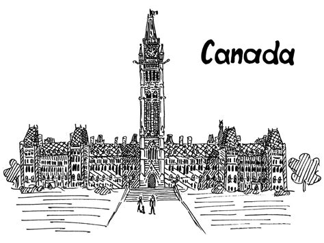 canada parliament sketch work vector postcard 4245074 Vector Art at Vecteezy