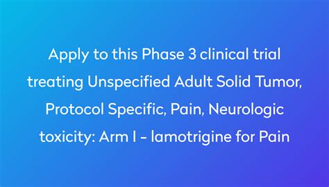 Arm I - lamotrigine for Pain Clinical Trial 2024 | Power