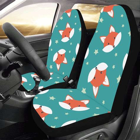 Elegant Happy Funny Fox Universal Fit Auto Drive Car Seat Covers - Seat Covers