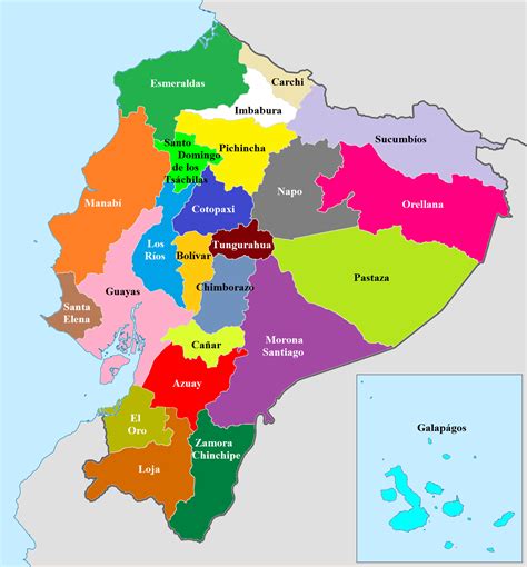 Mapa del Ecuador: Físico, Político, Turístico