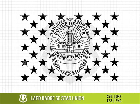 LAPD Police Officer Badge Union SVG Vector Los Angeles CA Police ...