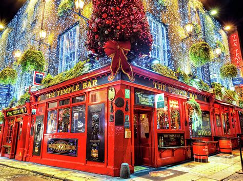 It's a Temple Bar Christmas in Dublin Photograph by John Rizzuto - Pixels