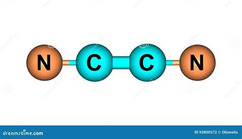 Cyanogen Molecular Structure Isolated on White Stock Illustration - Illustration of sphere ...