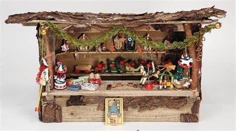 Handcrafted Christmas Market Stall with Rustic Charm