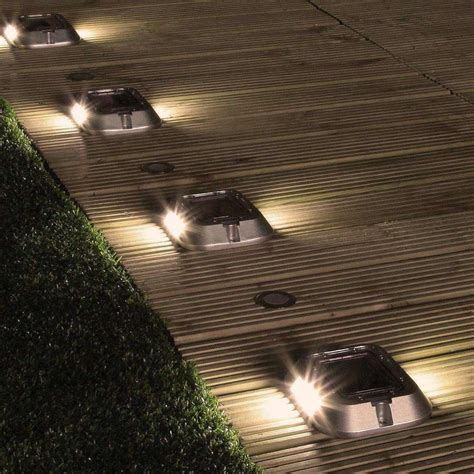 Solar Driveway Lights in Aluminium - Pack of 4