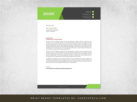 Free beautiful formal letterhead in Word