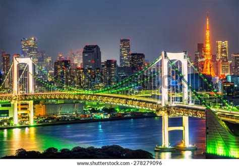 Tokyo Skyline Tokyo Tower Rainbow Bridge Stock Photo (Edit Now) 278279096