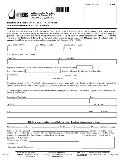 Form F560 - Fill Out, Sign Online and Download Fillable PDF, New York City | Templateroller