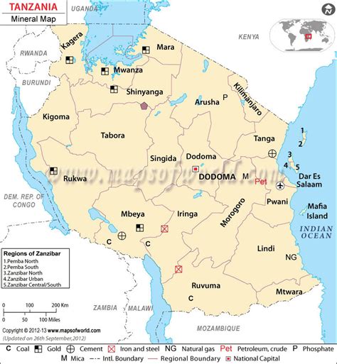 Tanzania Mineral Map | Natural Resources of Tanzania