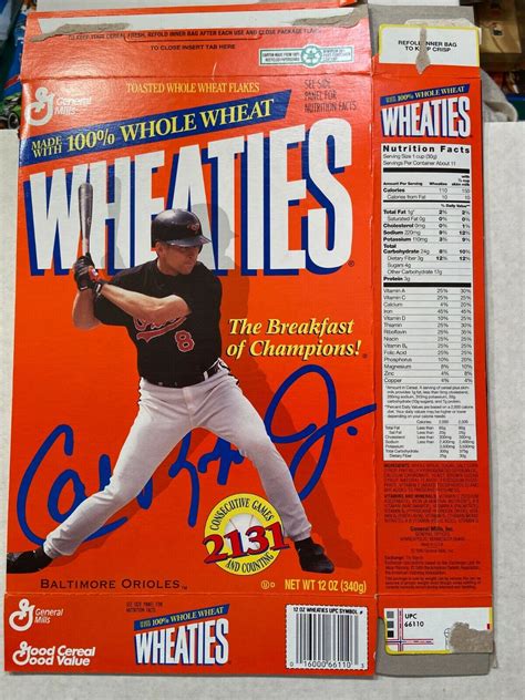 Wheaties Cereal Box 12 oz. Cal Ripken Jr 2131 with Orioles Logo | eBay