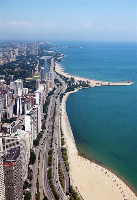 Aerial View Of Chicago And Lake Michigan by Lillisphotography