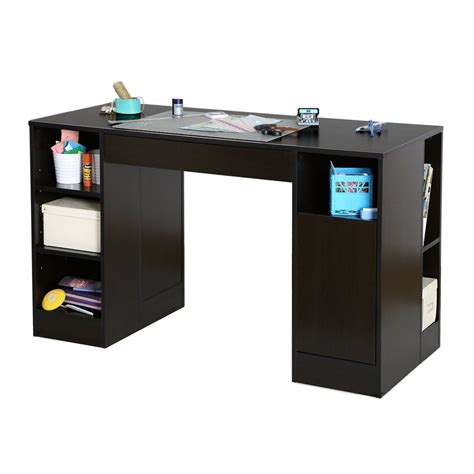 Black Counter Height Craft Table with Storage - Crea | Craft tables ...