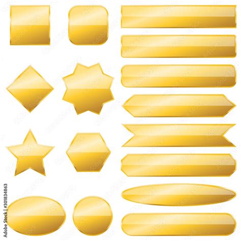 Set of gold banners isolated - vector. Stock Vector | Adobe Stock